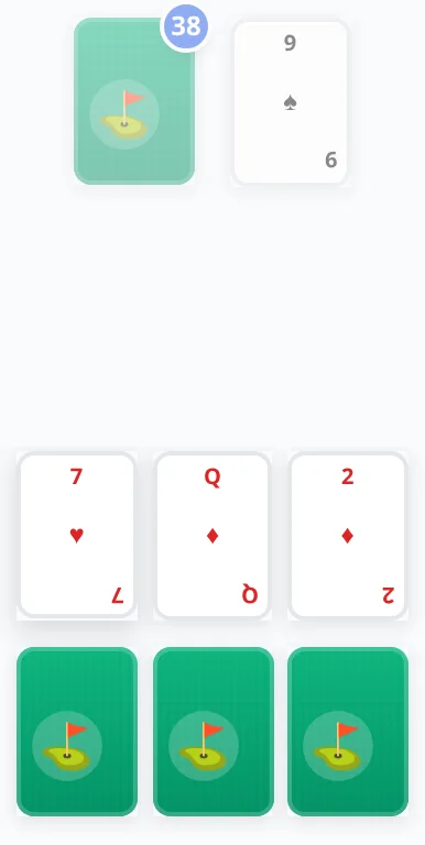 After turn 1: Seven of hearts in the top-left slot